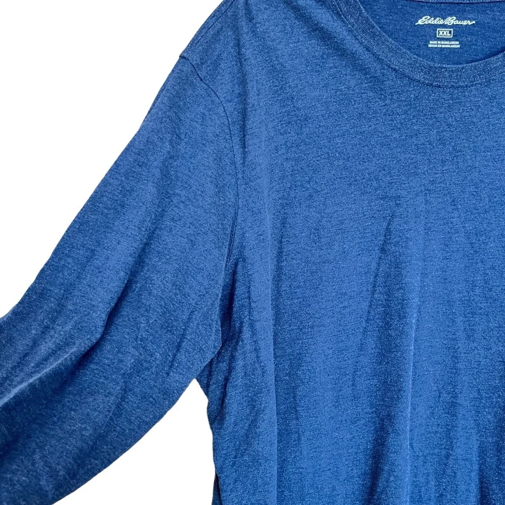 Eddie Bauer Long Sleeve Tshirt Adult XXL Blue Active Camping Fishing Workout